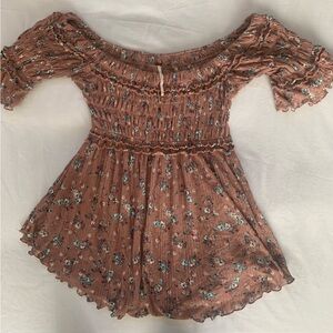 Boho Chic Off-Shoulder Floral Top | XS